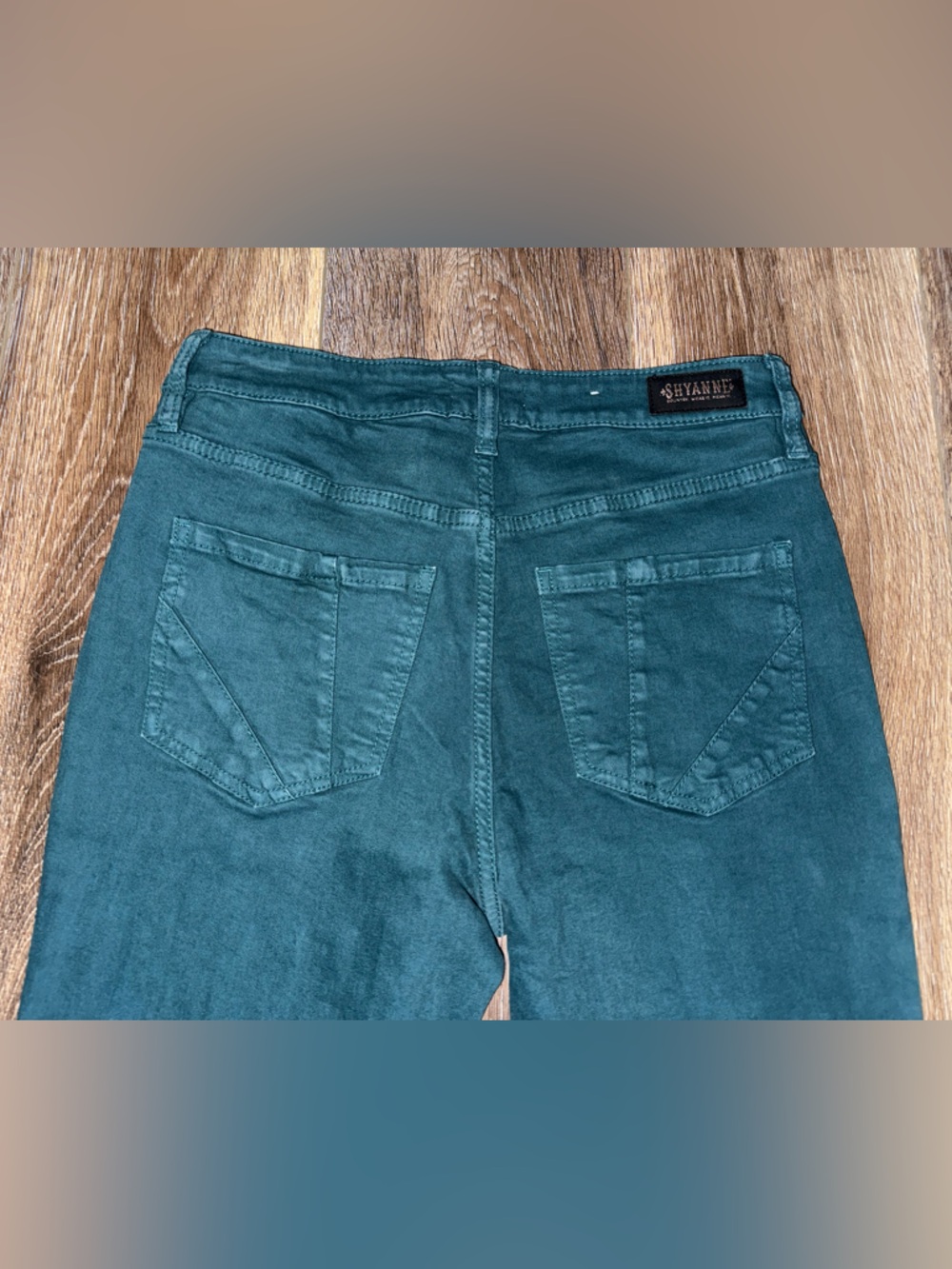 SHYANNE WOMEN'S HIGH RISE SUPER FLARE JEANS in Deep Teal Size 30 - Picture 4 of 12